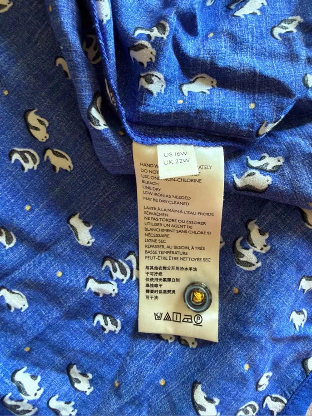 Marisol Ruffled Blouse by Maeve for Anthropologie Size 16W Penguins - Picture 10 of 15